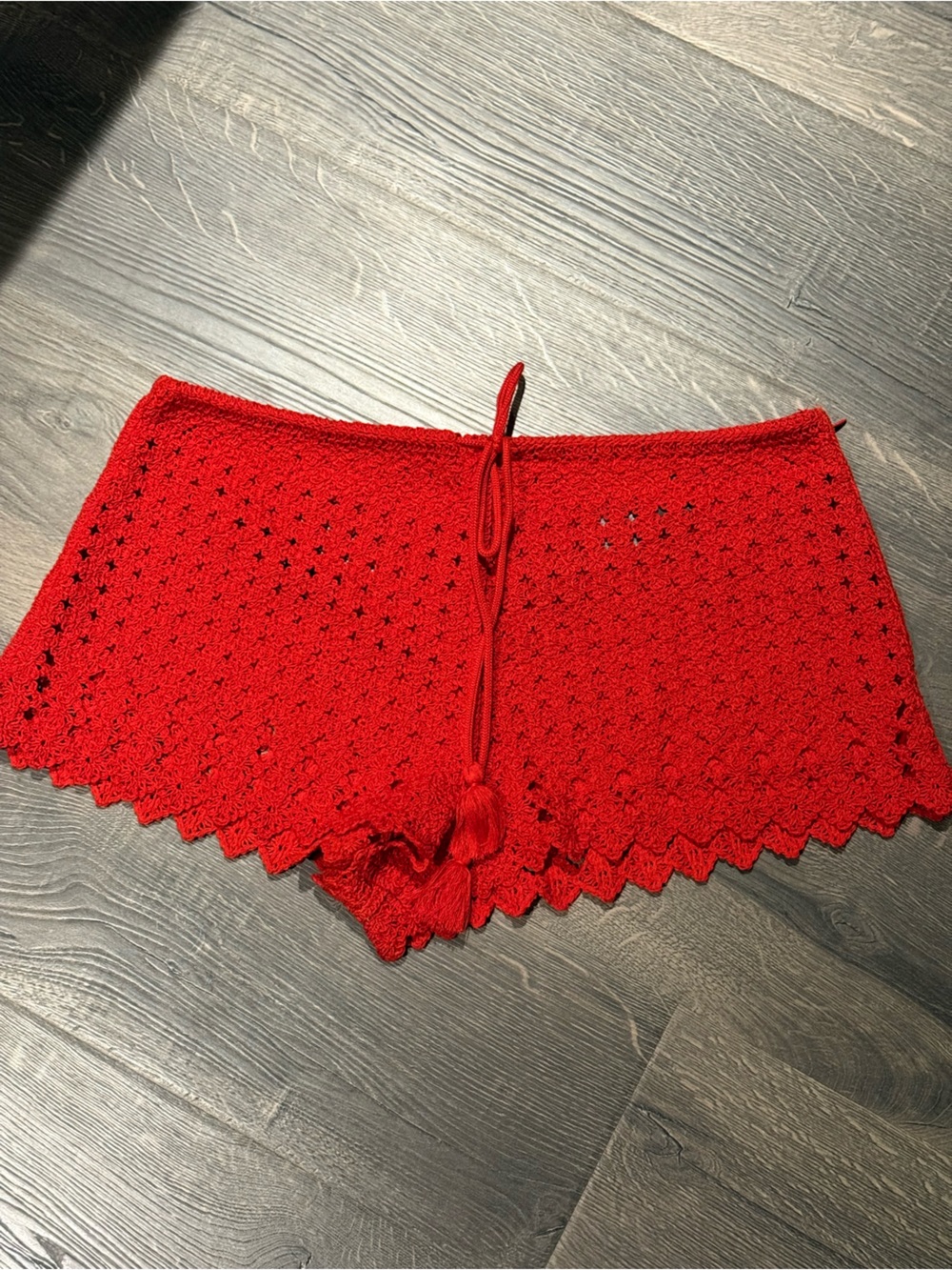 H&M Red Crochet Shorts